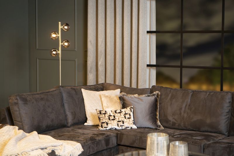 Lucide TYCHO - Stojacia lampa - 4xG9 - Matt Gold / Mosadz